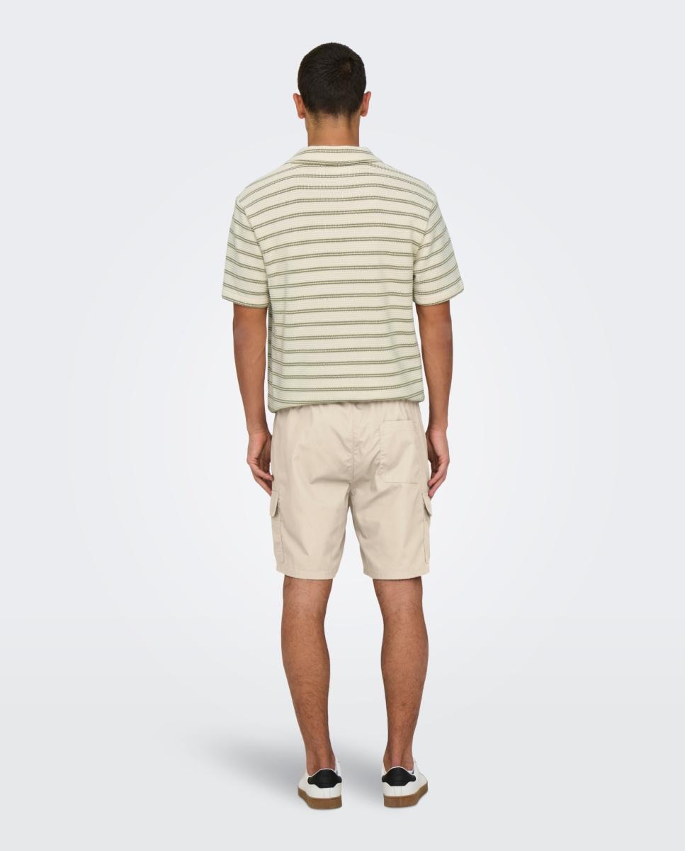 Bermudas Cargo Slim Fit Bege-2