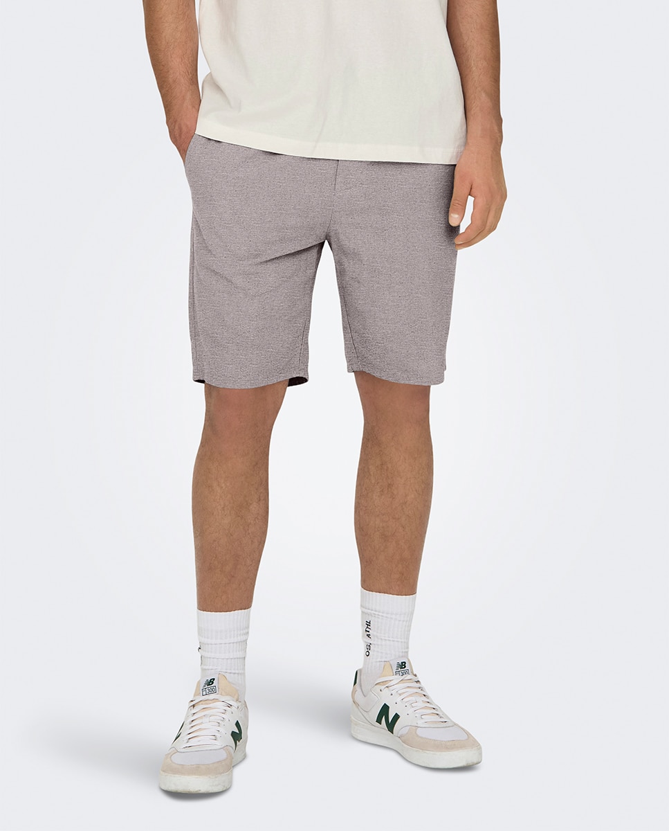 Bermudas de Linho Verde pardo-1