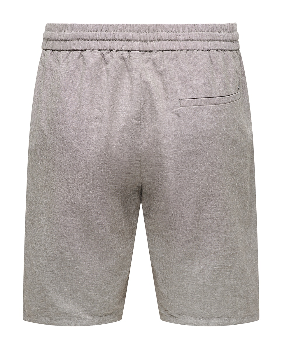 Bermudas de Linho Verde pardo-4
