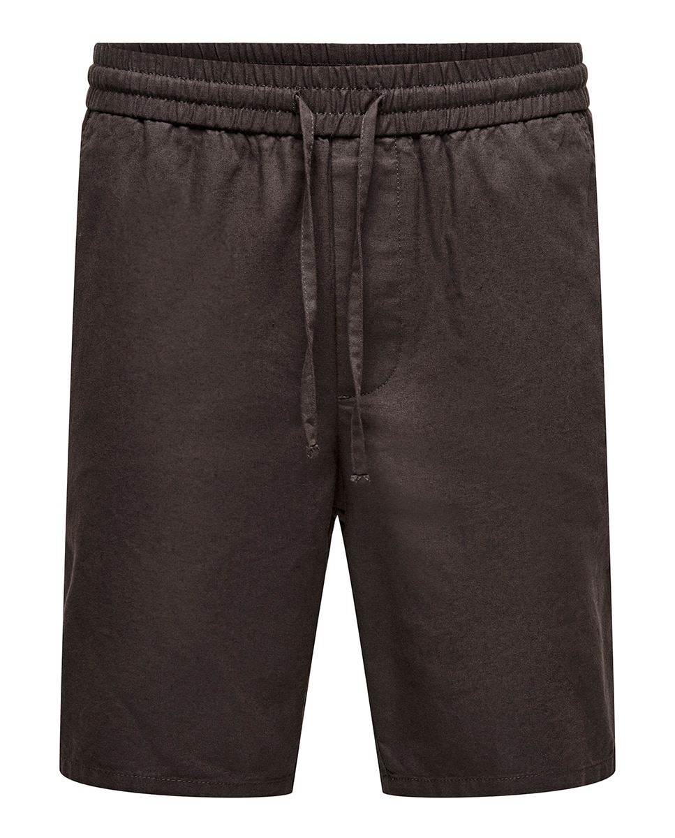 Bermudas de Linho Castanho-escuro-2