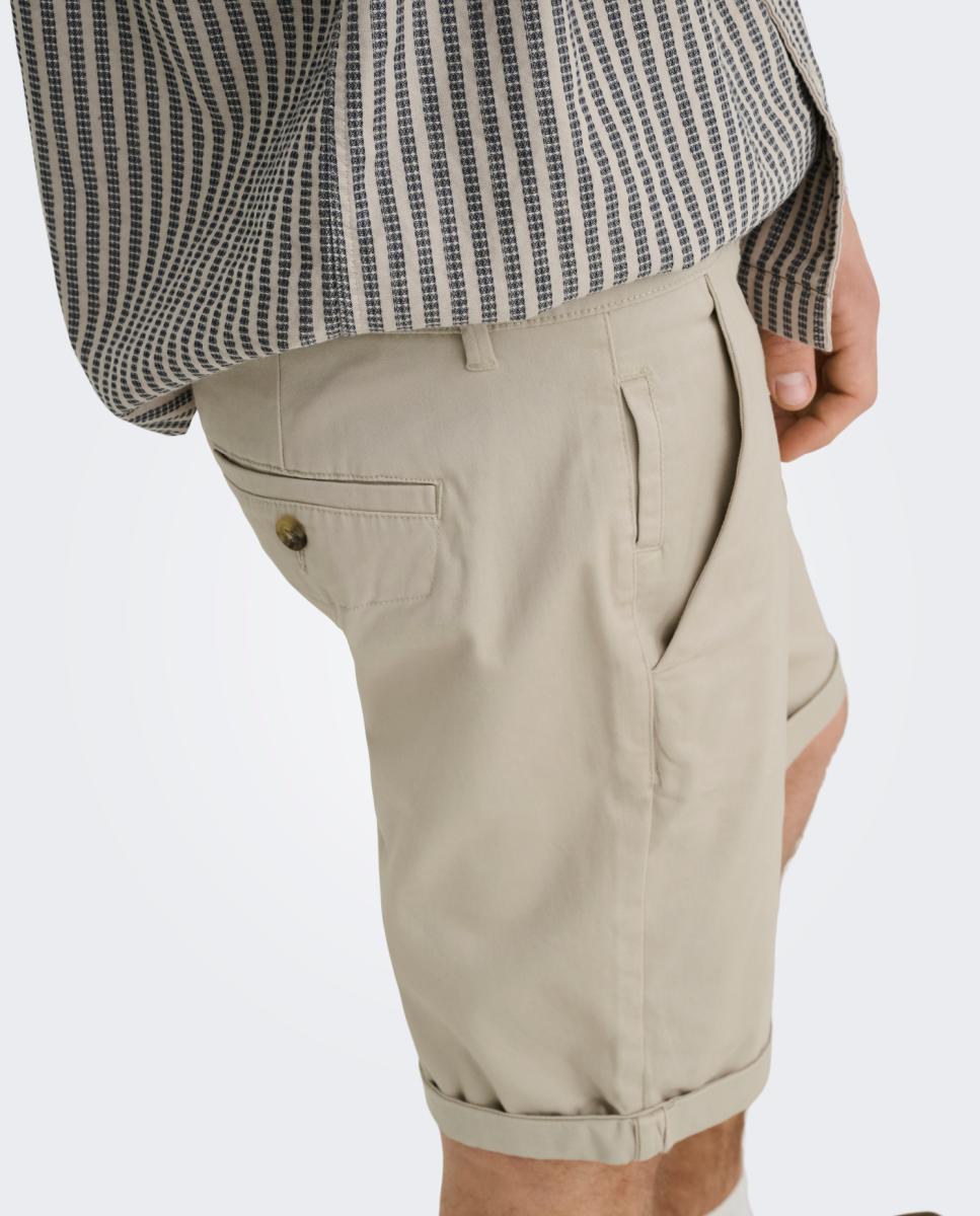 Calções Regular Fit Bege-3