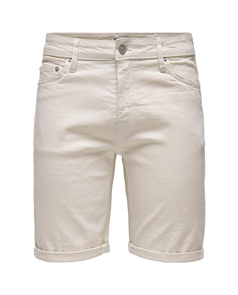 Calções de Ganga Estilo Jogger Creme-4