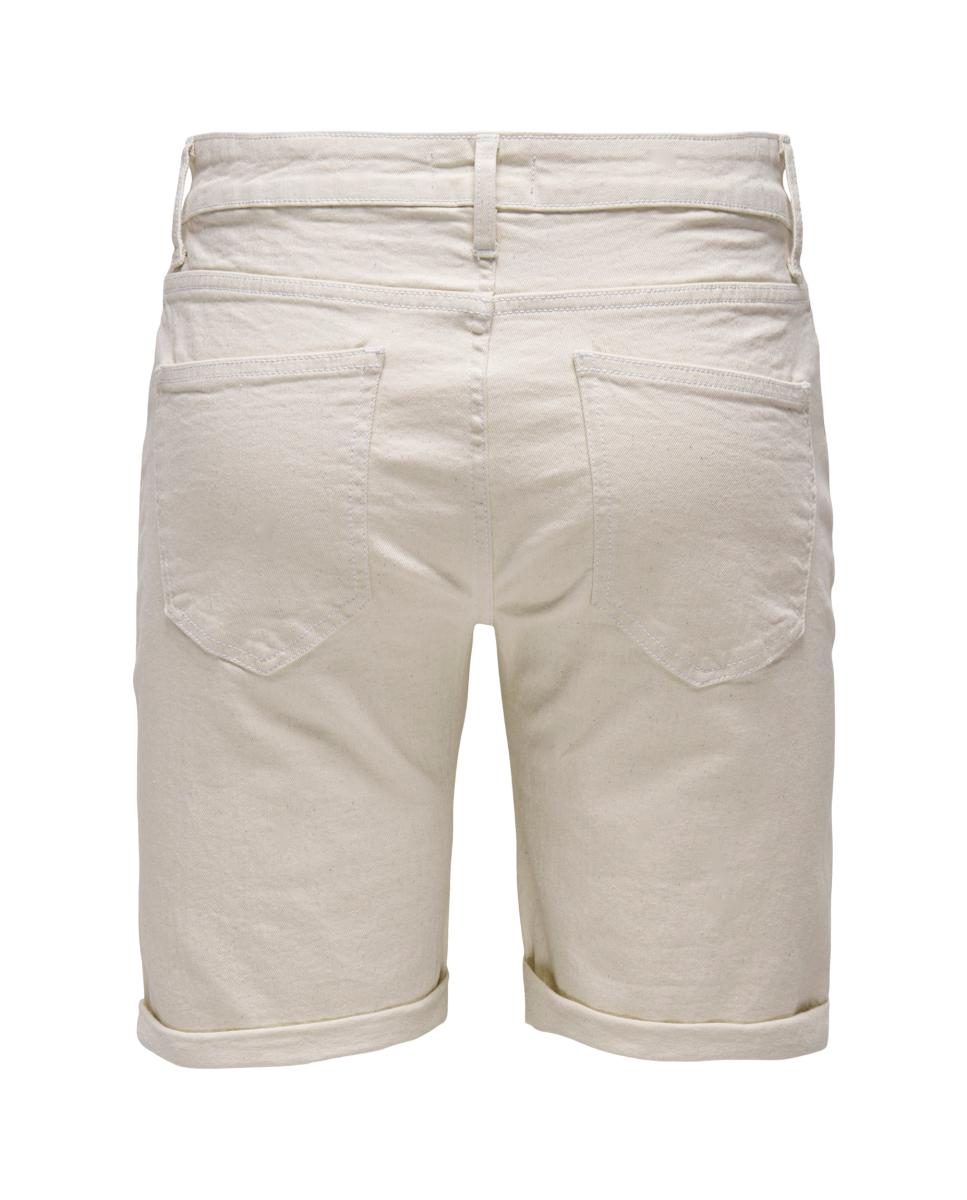Calções de Ganga Estilo Jogger Creme-5