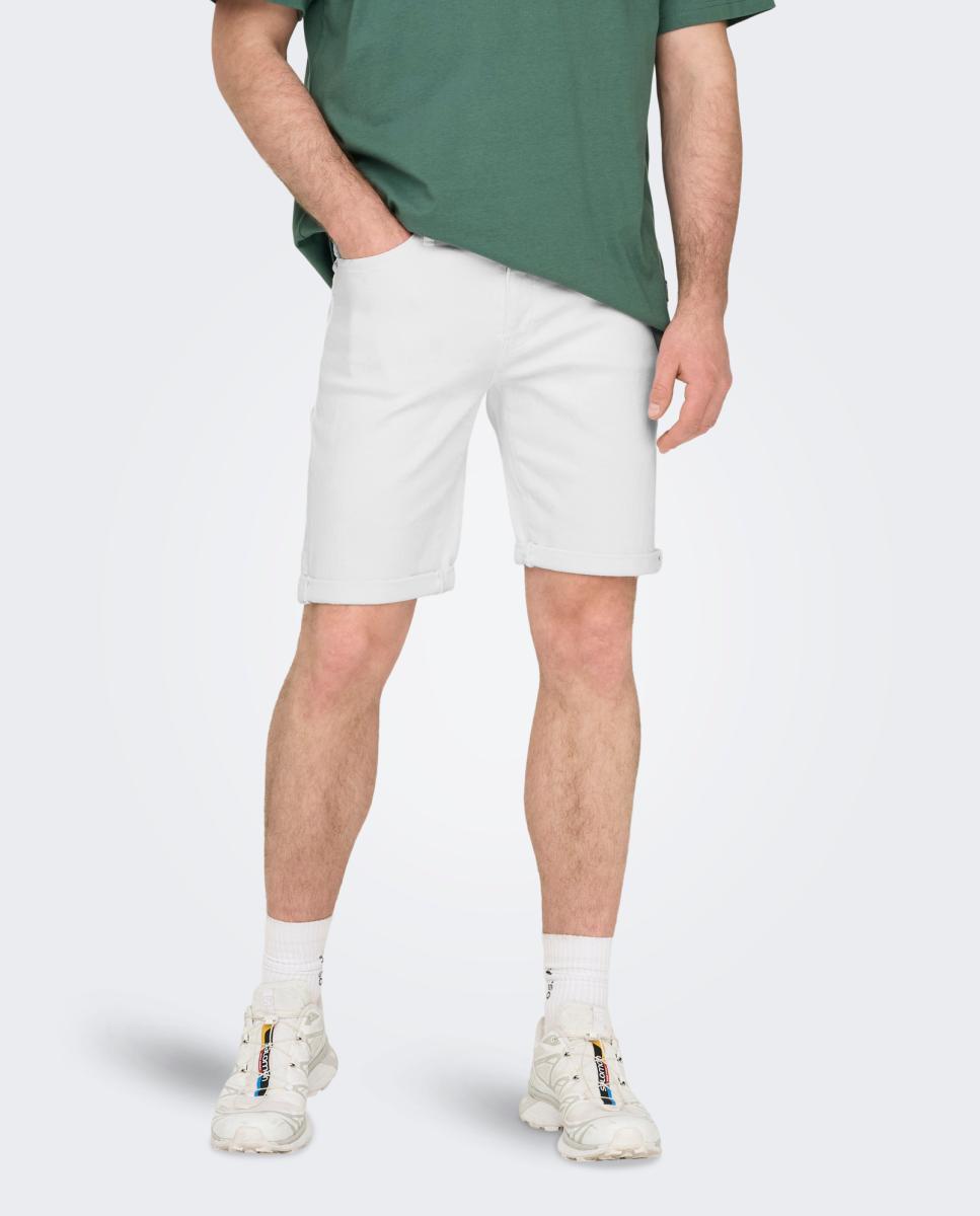 Calções de Ganga Estilo Jogger Branco-2