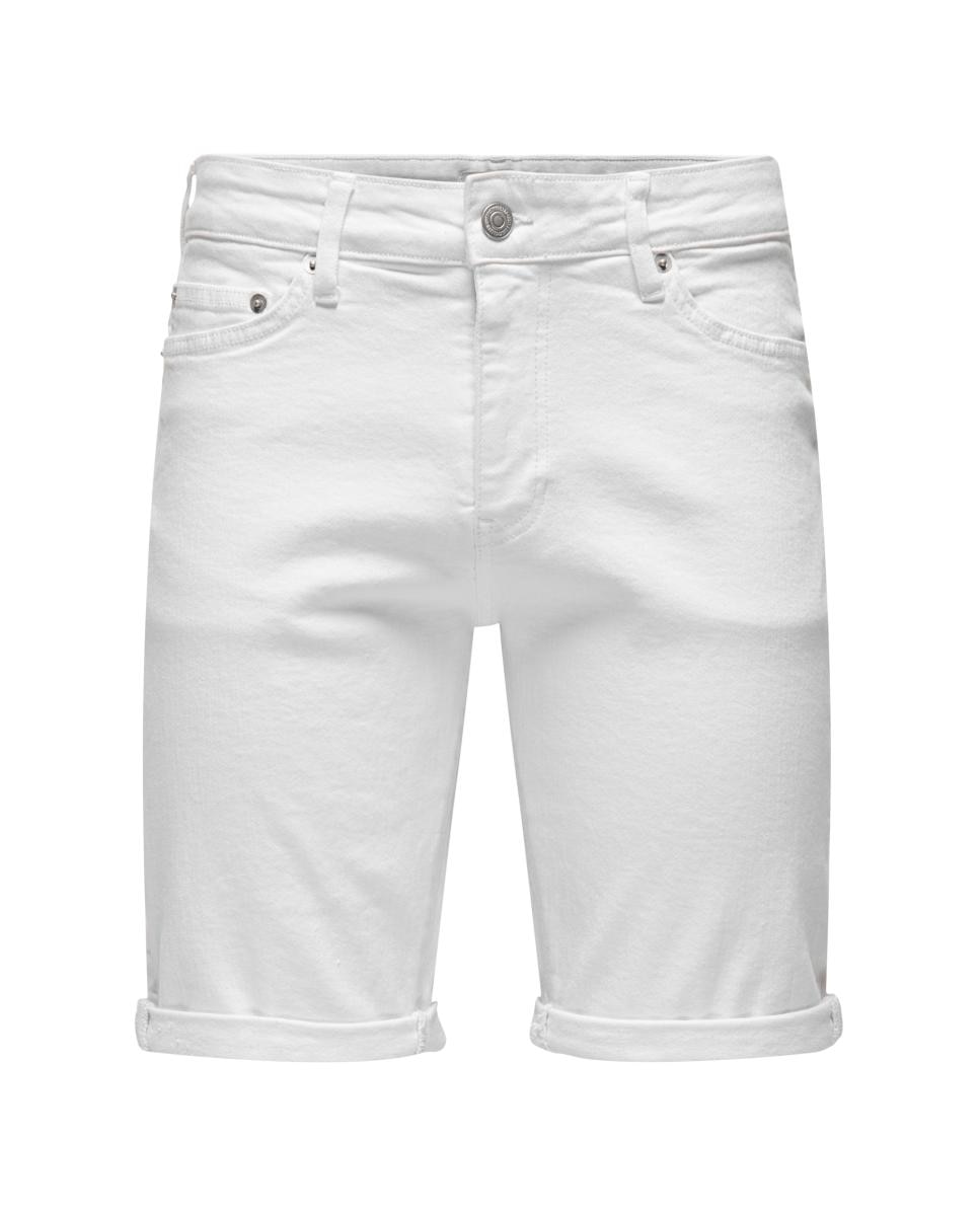 Calções de Ganga Estilo Jogger Branco-4