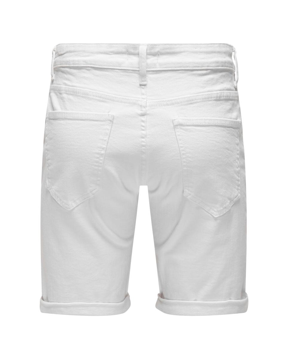 Calções de Ganga Estilo Jogger Branco-5