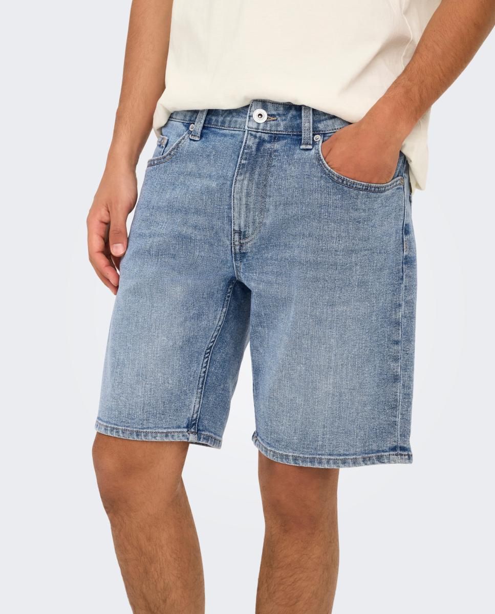 Bermudas de Ganga Regular Fit. Azul-claro-3