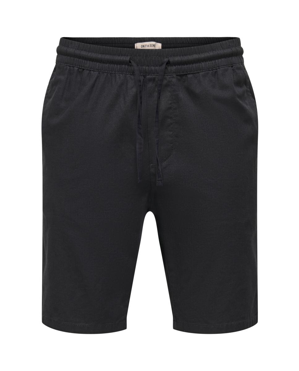 Calções com Cós Elástico Preto-3