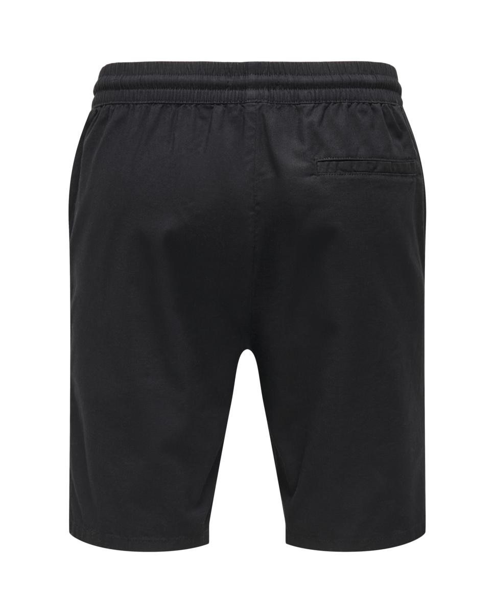 Calções com Cós Elástico Preto-4