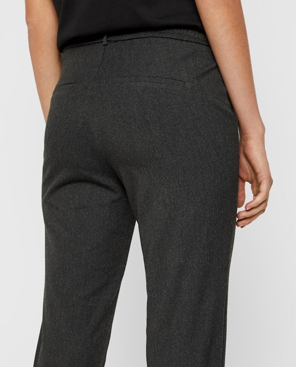 Pantalón de mujer liso con cintura normal - Vero Moda - Gris oscuro Gris oscuro-2