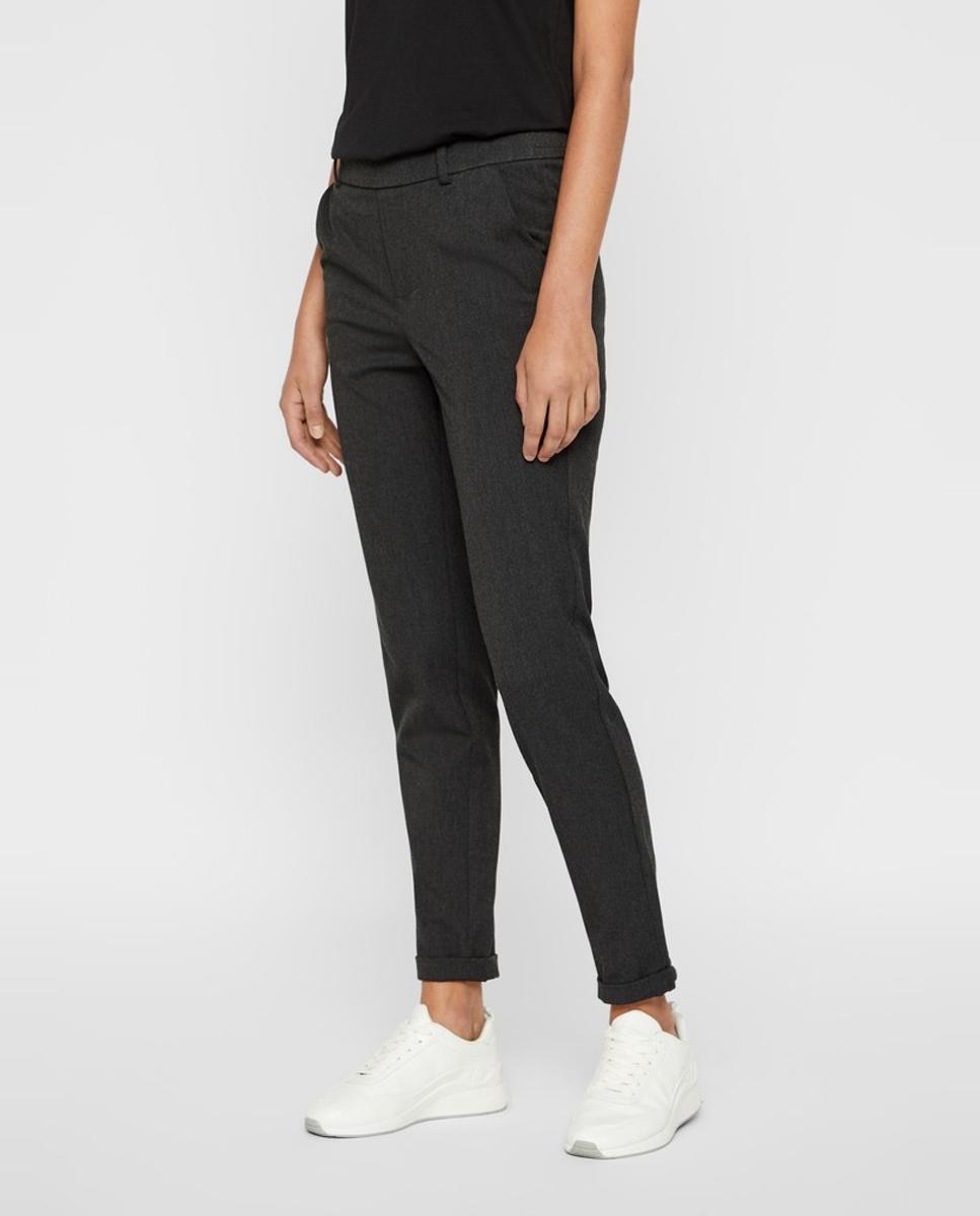 Pantalón de mujer liso con cintura normal - Vero Moda - Gris oscuro Gris oscuro-3
