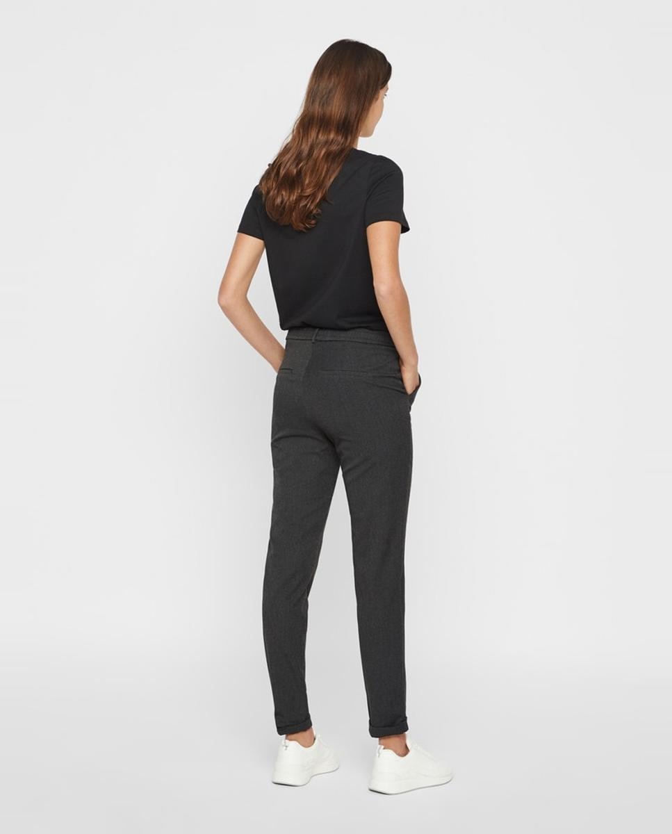 Pantalón de mujer liso con cintura normal - Vero Moda - Gris oscuro Gris oscuro-4