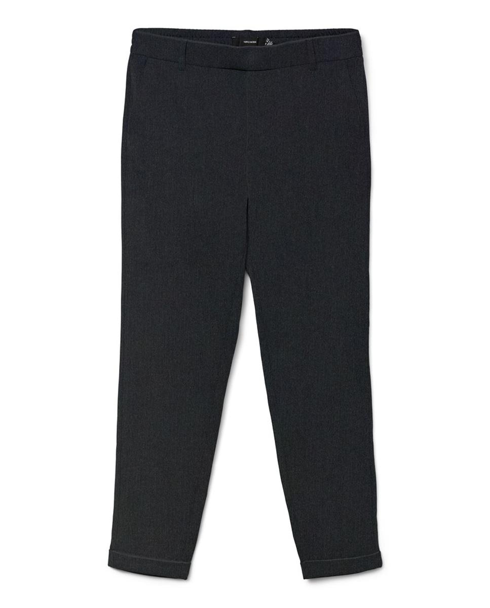 Pantalón de mujer liso con cintura normal - Vero Moda - Gris oscuro Gris oscuro-6
