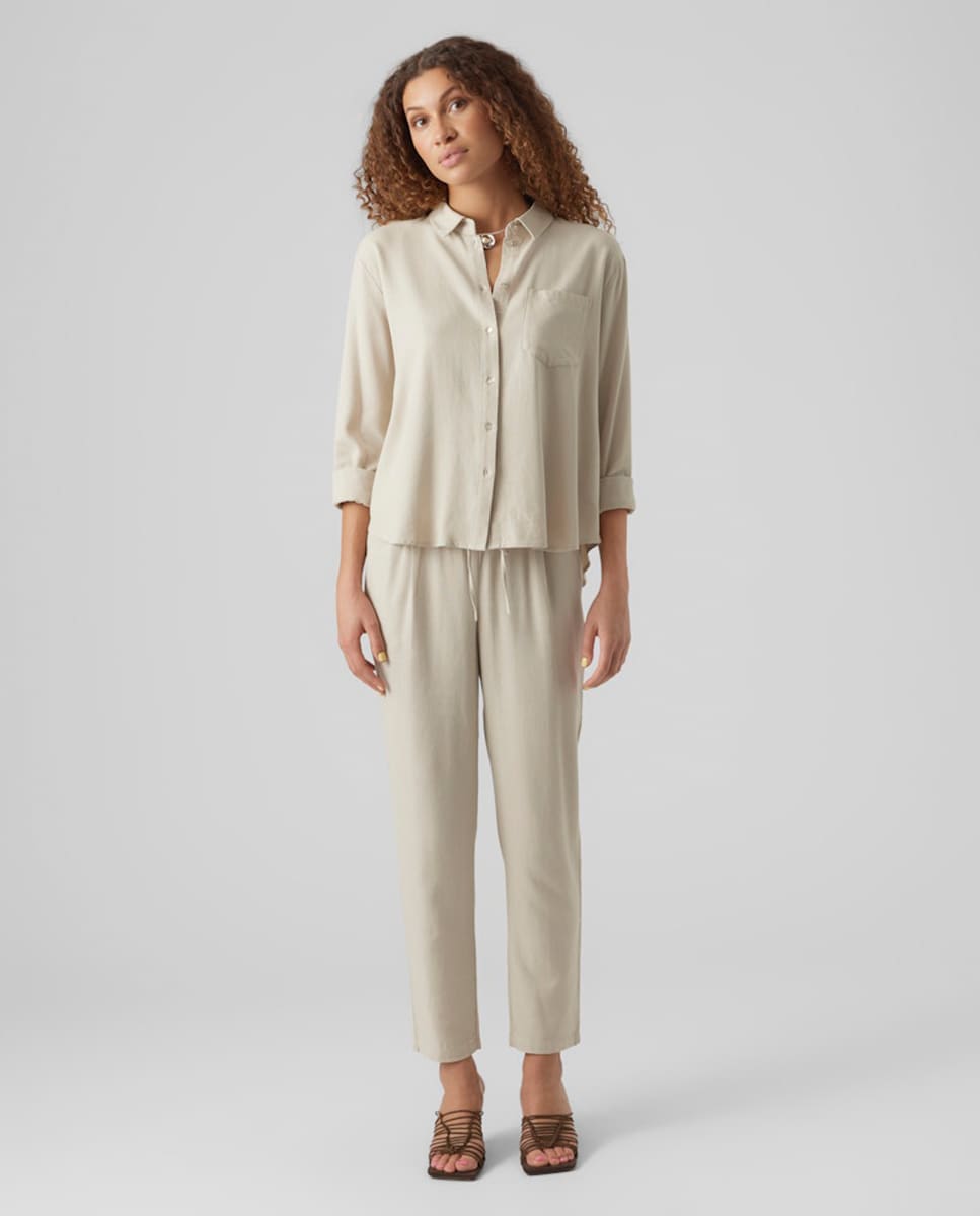 Joggers com Cintura Elástica Pedra-1