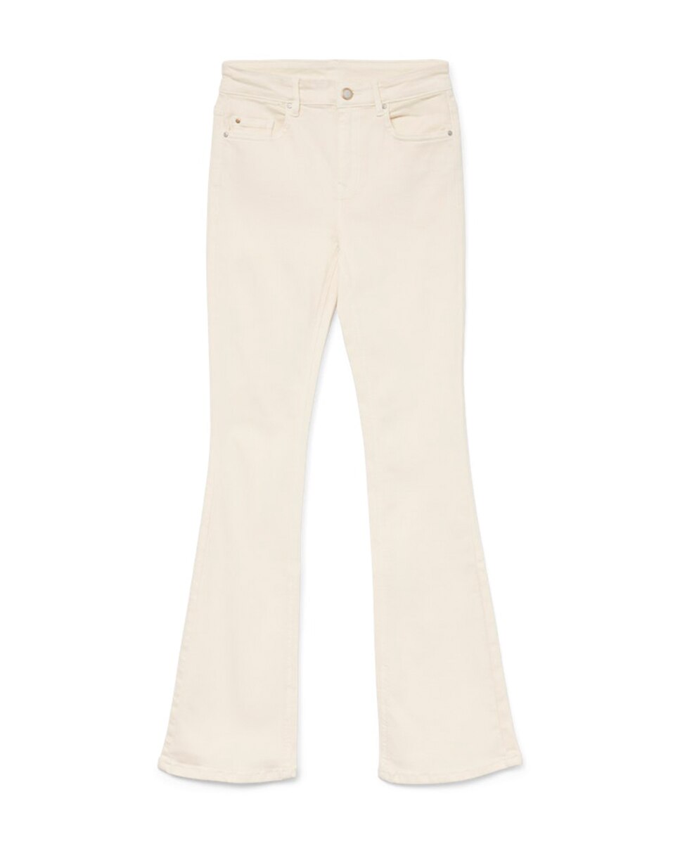 Jeans Flare com Cintura Média Branco-6