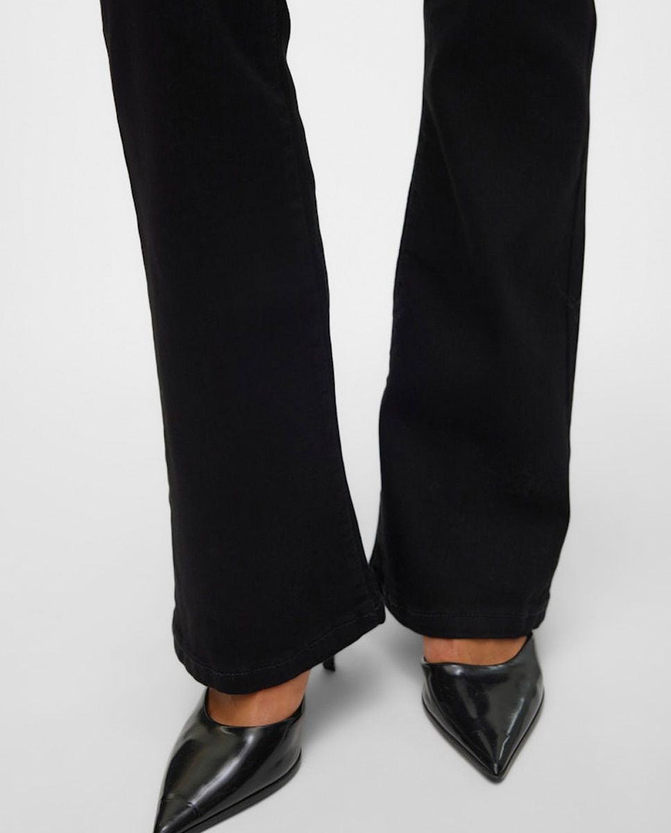 Jeans Flare Escuras Preto-5