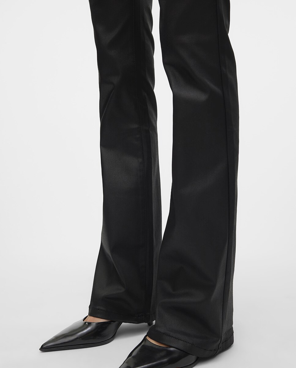 Jeans flared de mujer efecto polipiel - Vero Moda - Negro Negro-3