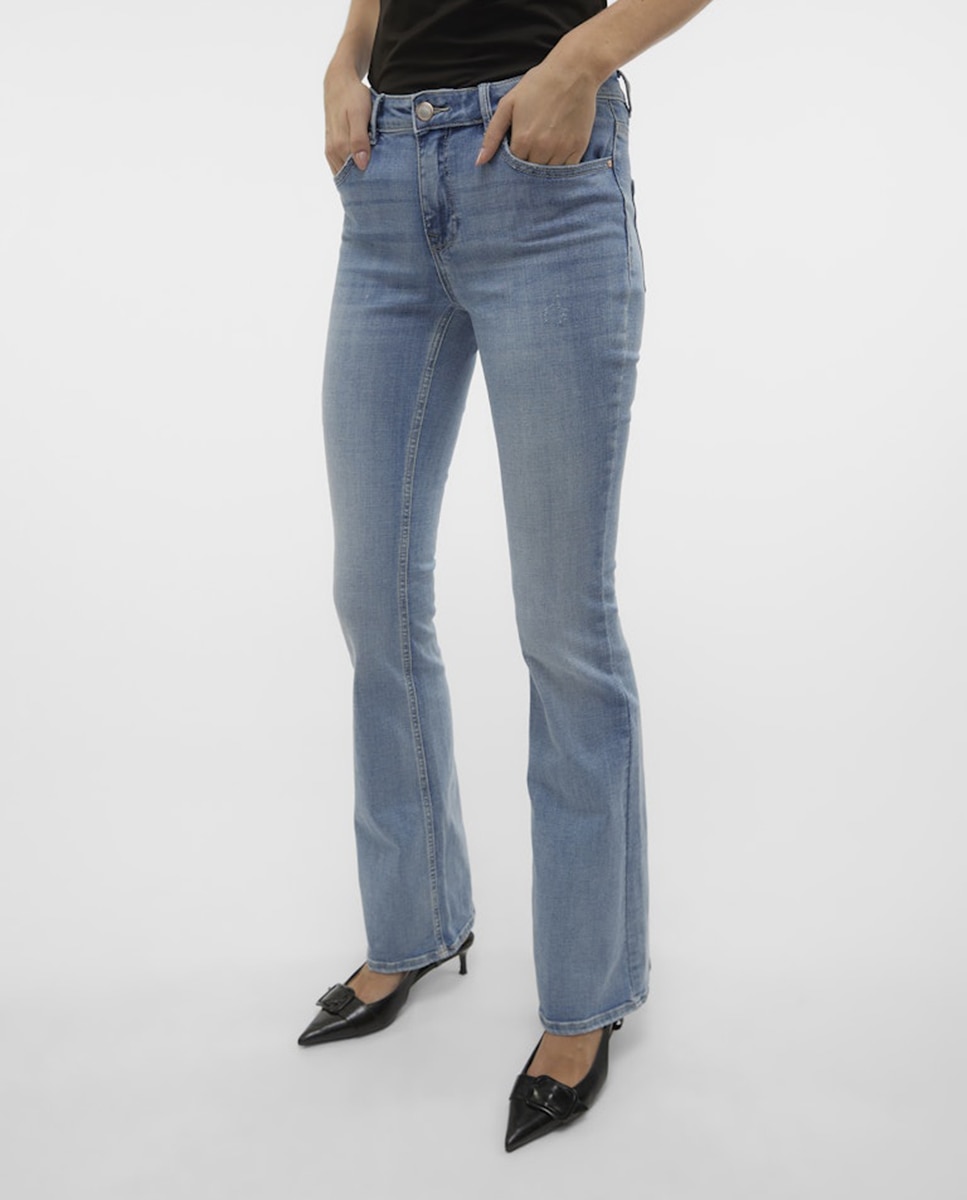 Jeans Flared Claras Azul-claro-4