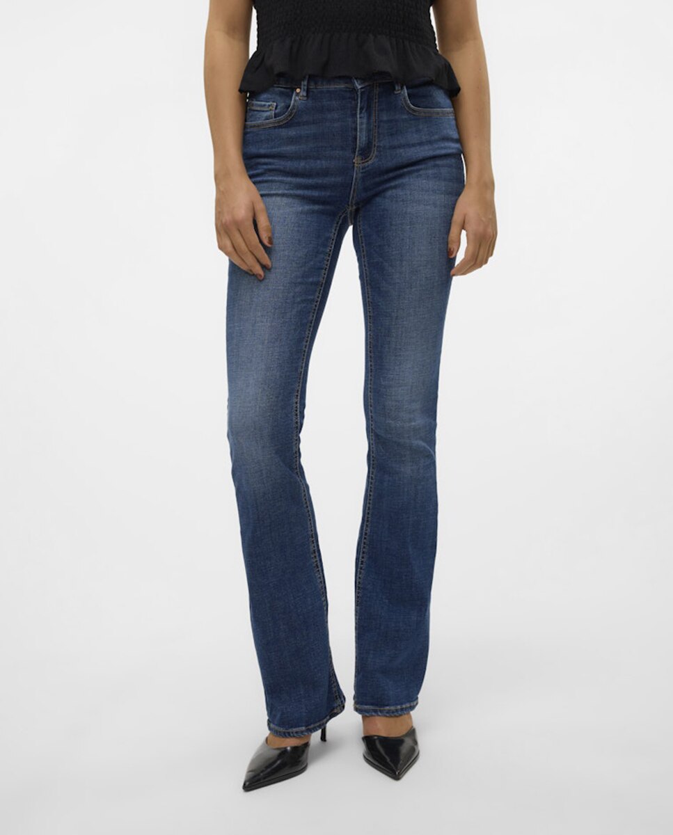 Jeans Flare Escuras Azul-índigo-4