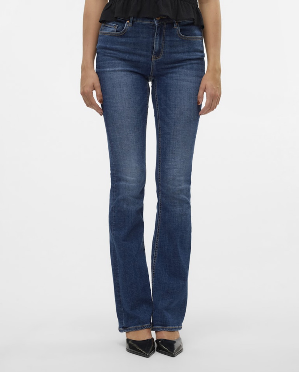 Jeans Flare Escuras Azul-índigo-5