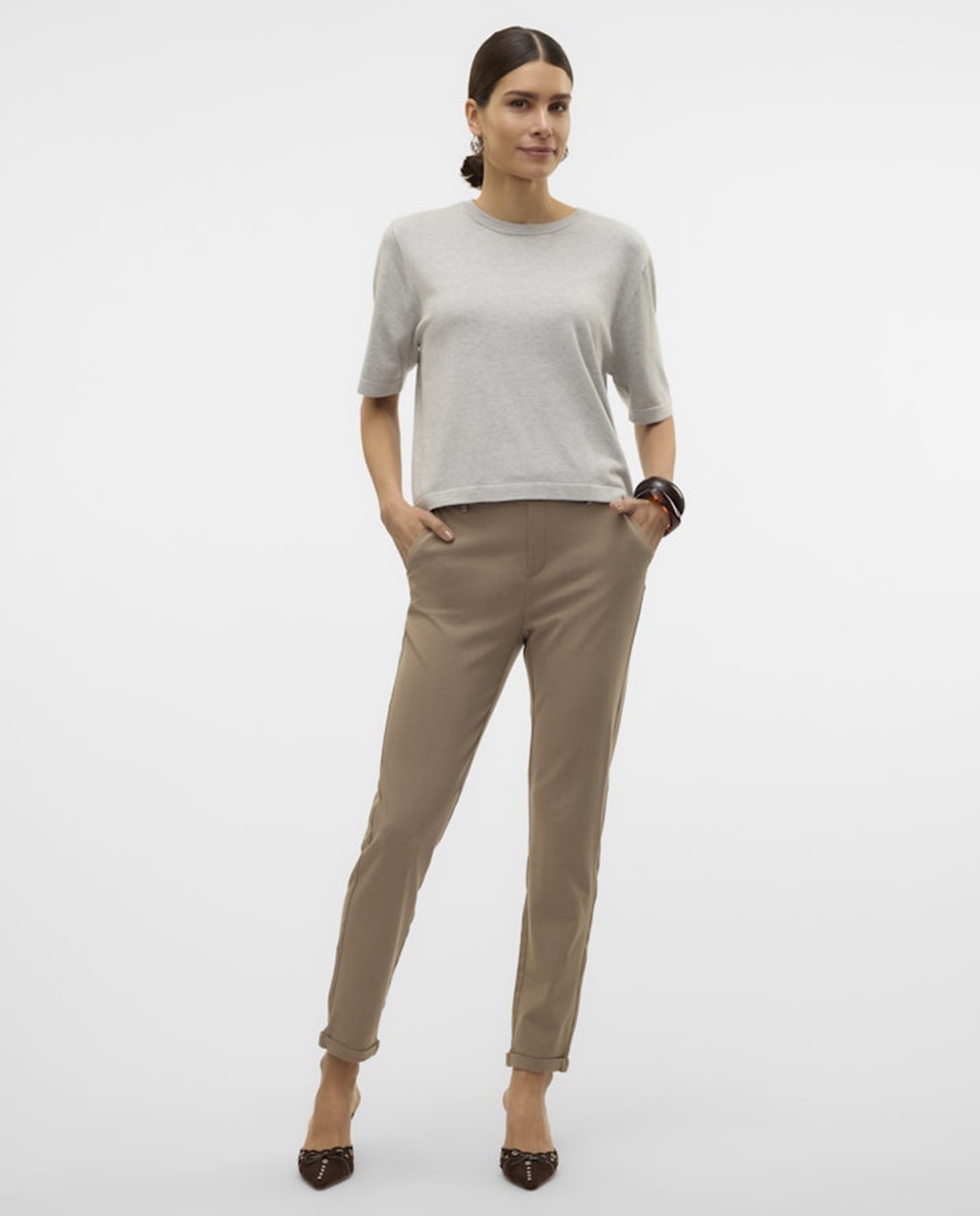 Vero Moda - Pantalón de vestir de mujer con cintura elástica.