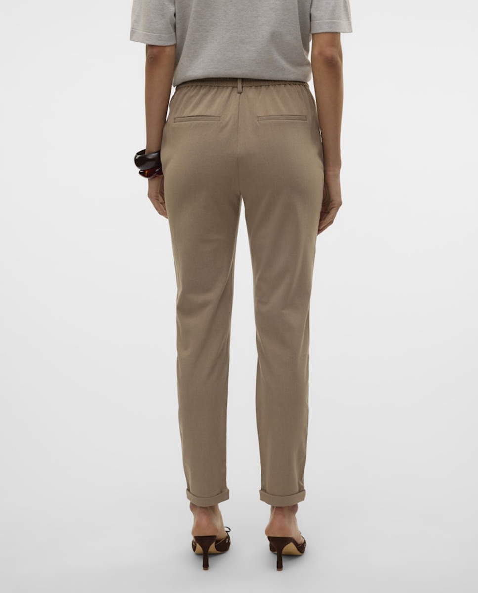 Pantalón de vestir de mujer con cintura elástica - Vero Moda - Caramelo Caramelo-2