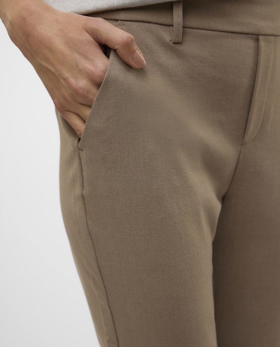 Pantalón de vestir de mujer con cintura elástica - Vero Moda - Caramelo Caramelo-3