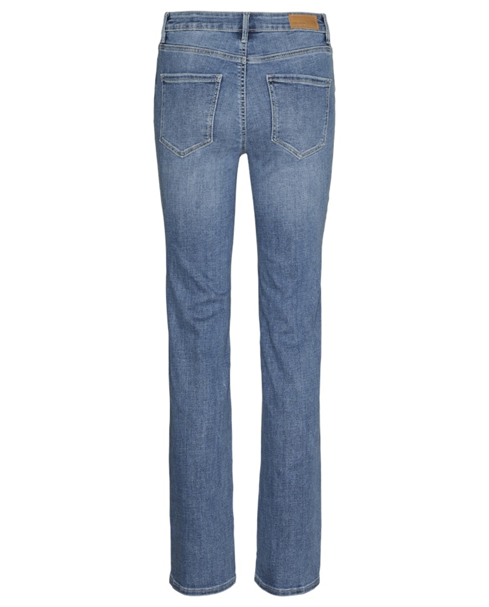 Jeans Straight com Efeito de Lavagem Azul-índigo-7
