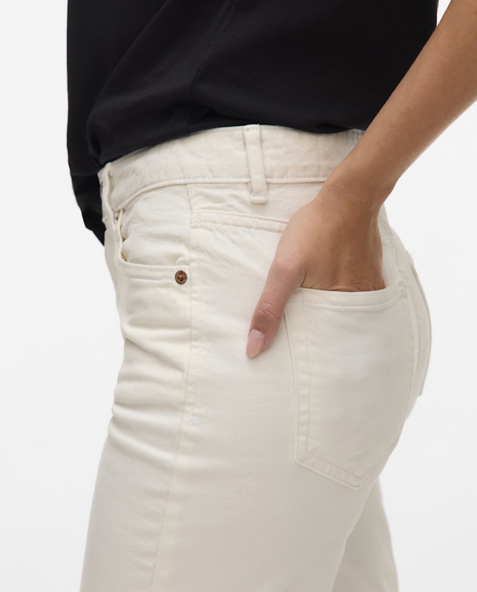 Jeans Straight - Branco Branco-4