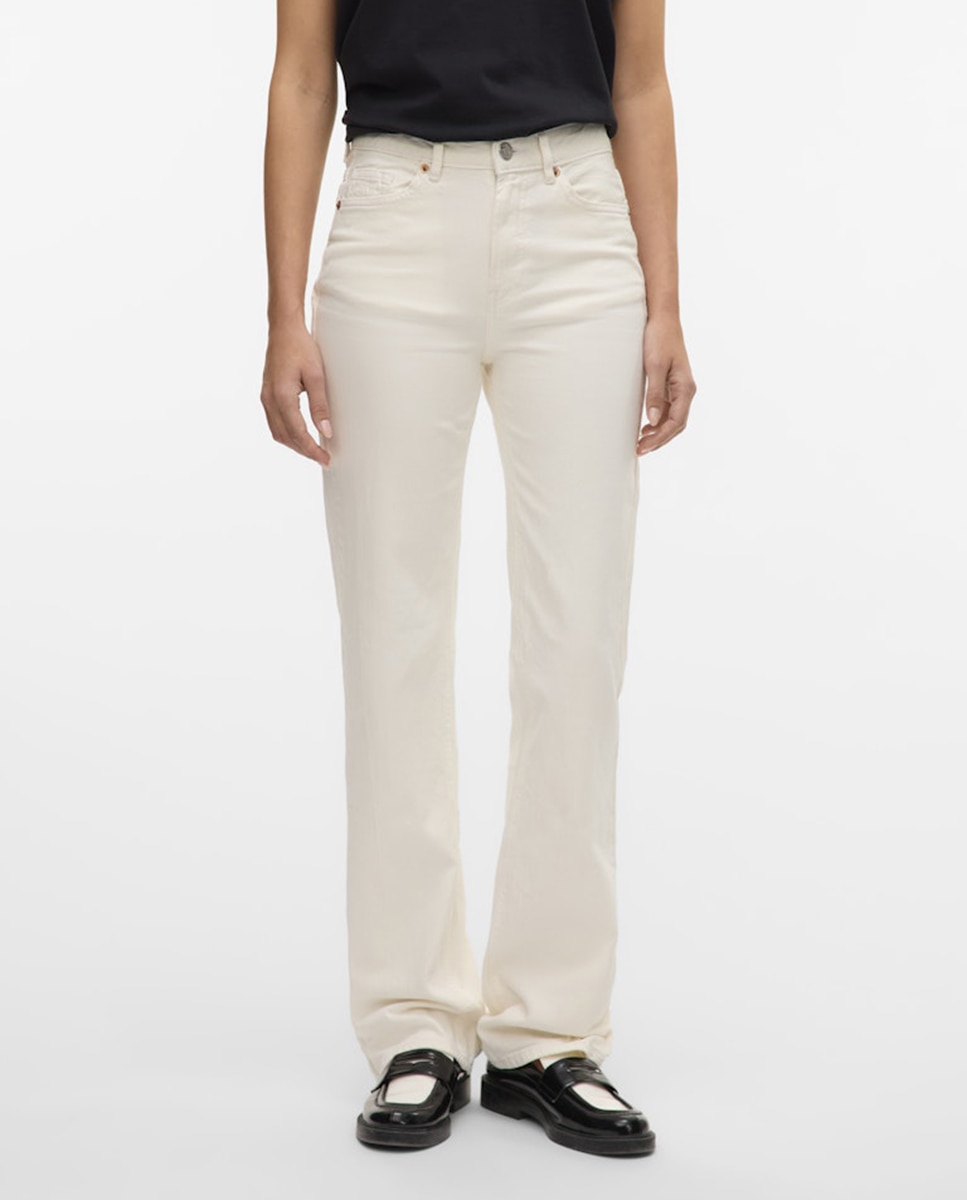 Jeans Straight - Branco Branco-5