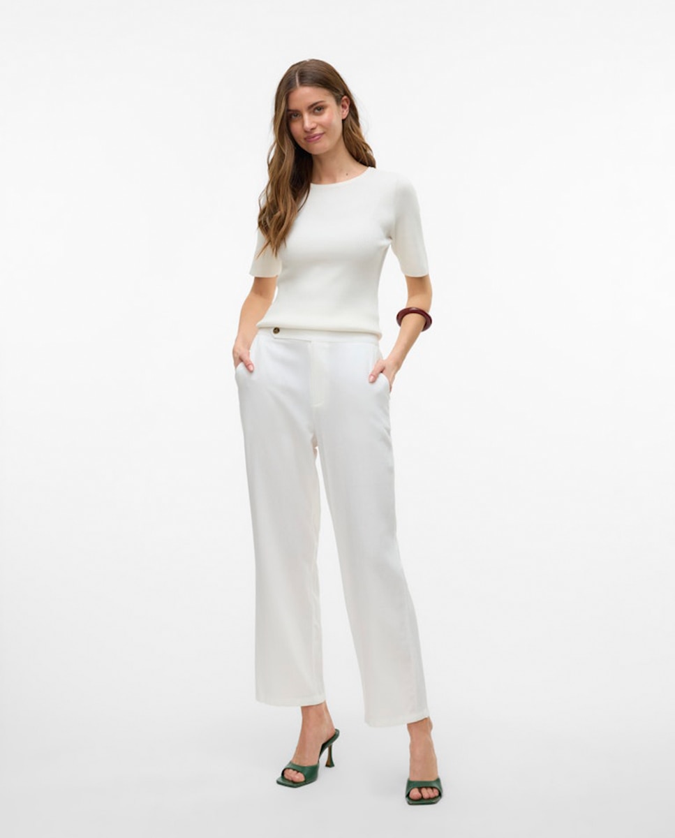 Vero Moda - Pantalón largo de lino de mujer.