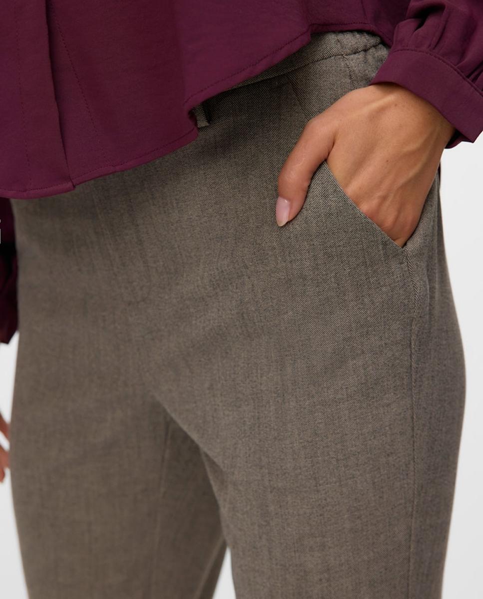 Pantalón de tela de mujer con cintura elástica - Vero Moda - Gris oscuro Gris oscuro-2