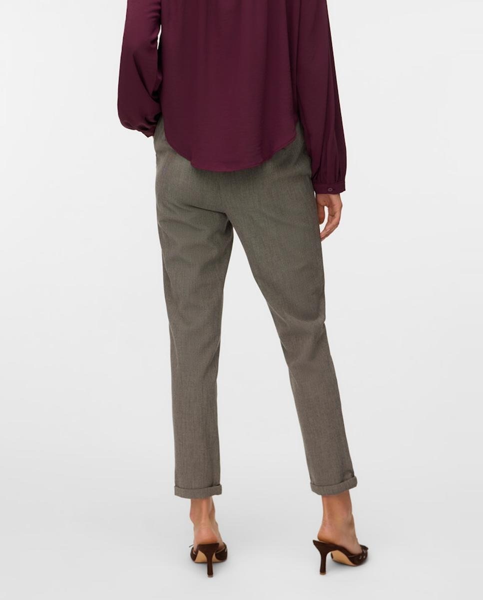 Pantalón de tela de mujer con cintura elástica - Vero Moda - Gris oscuro Gris oscuro-3
