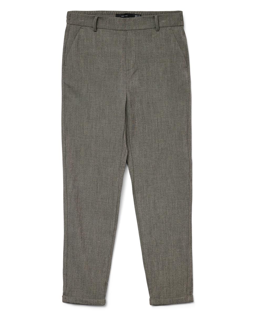 Pantalón de tela de mujer con cintura elástica - Vero Moda - Gris oscuro Gris oscuro-5