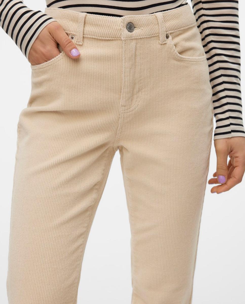 Jeans Flared de Bombazina Branco-gelo-3