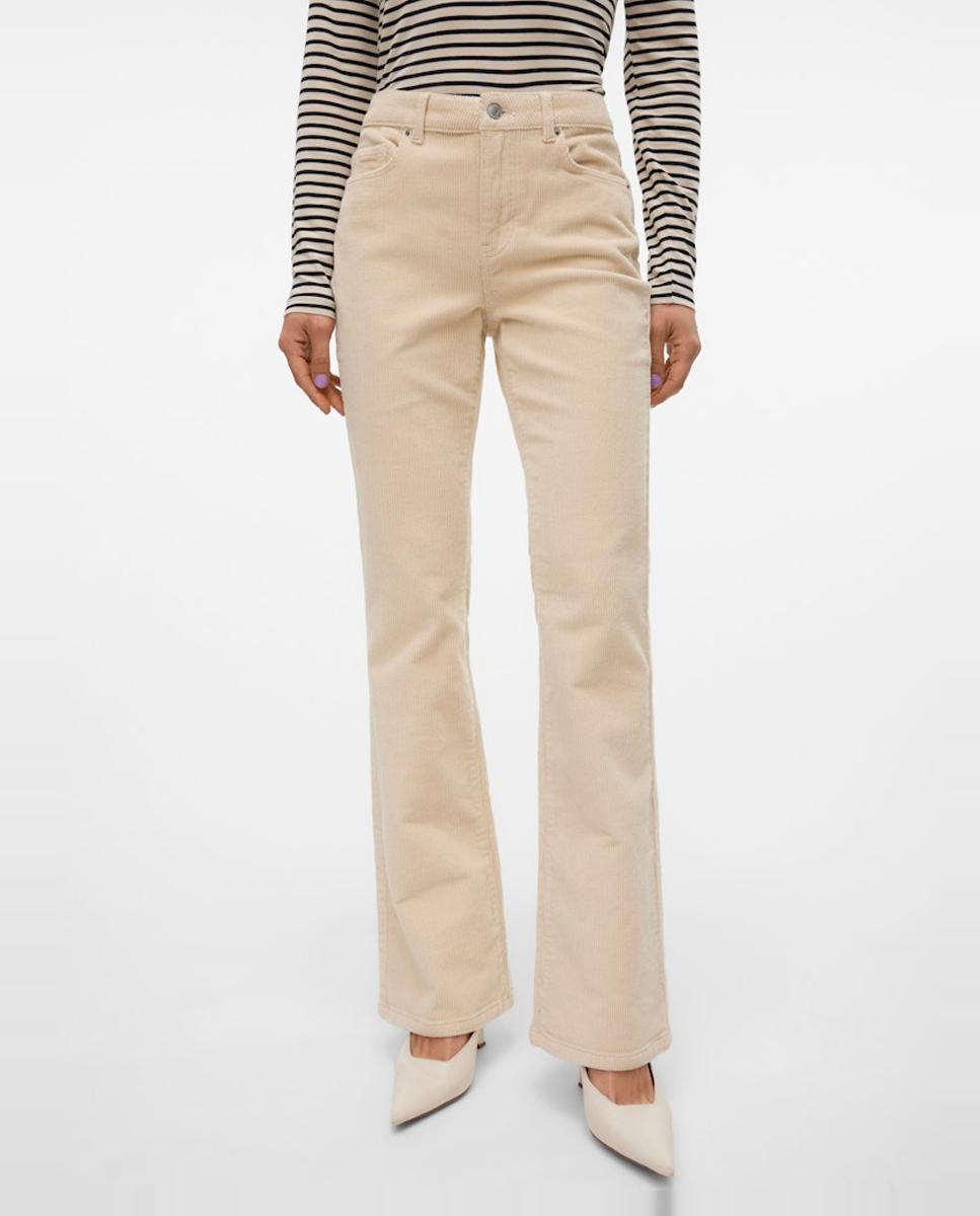 Jeans Flared de Bombazina Branco-gelo-4