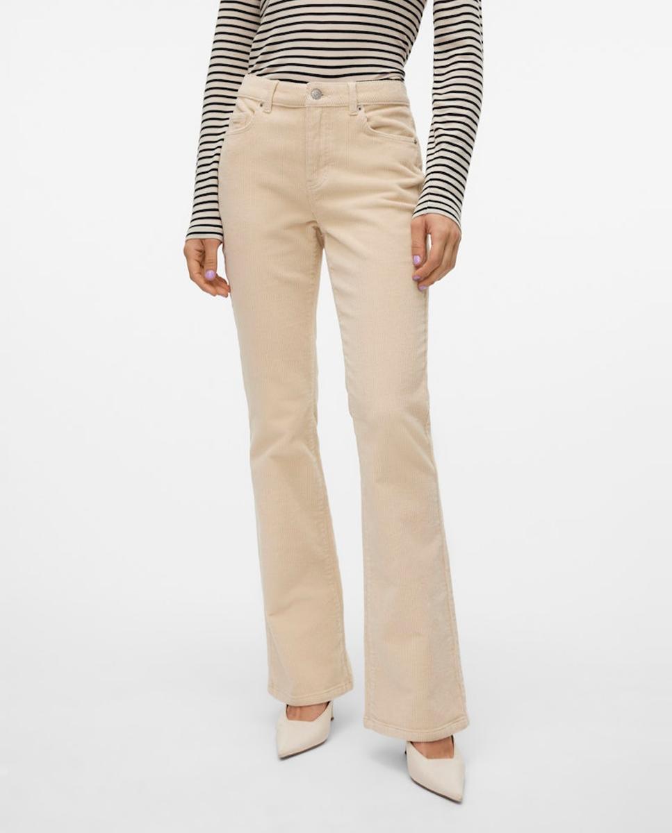 Jeans Flared de Bombazina Branco-gelo-5