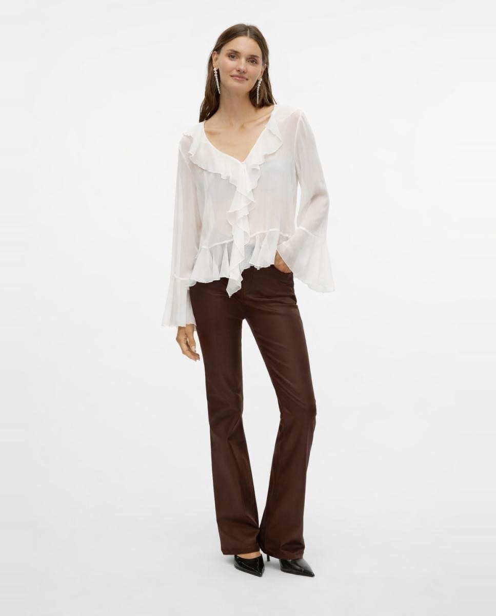 Vero Moda - Jeans flared de mujer efecto polipiel.