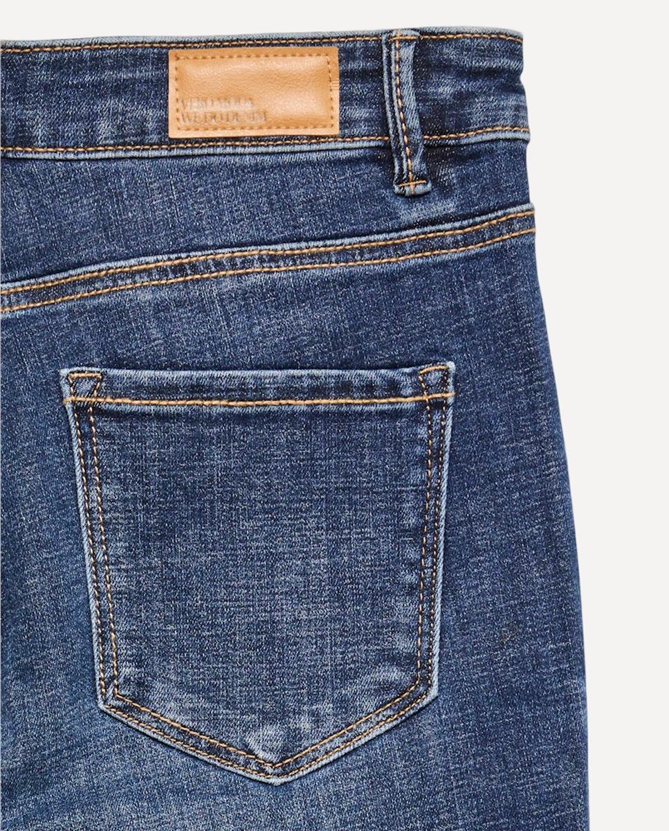 Jeans Straight com Cintura Média Azul-marinho-7