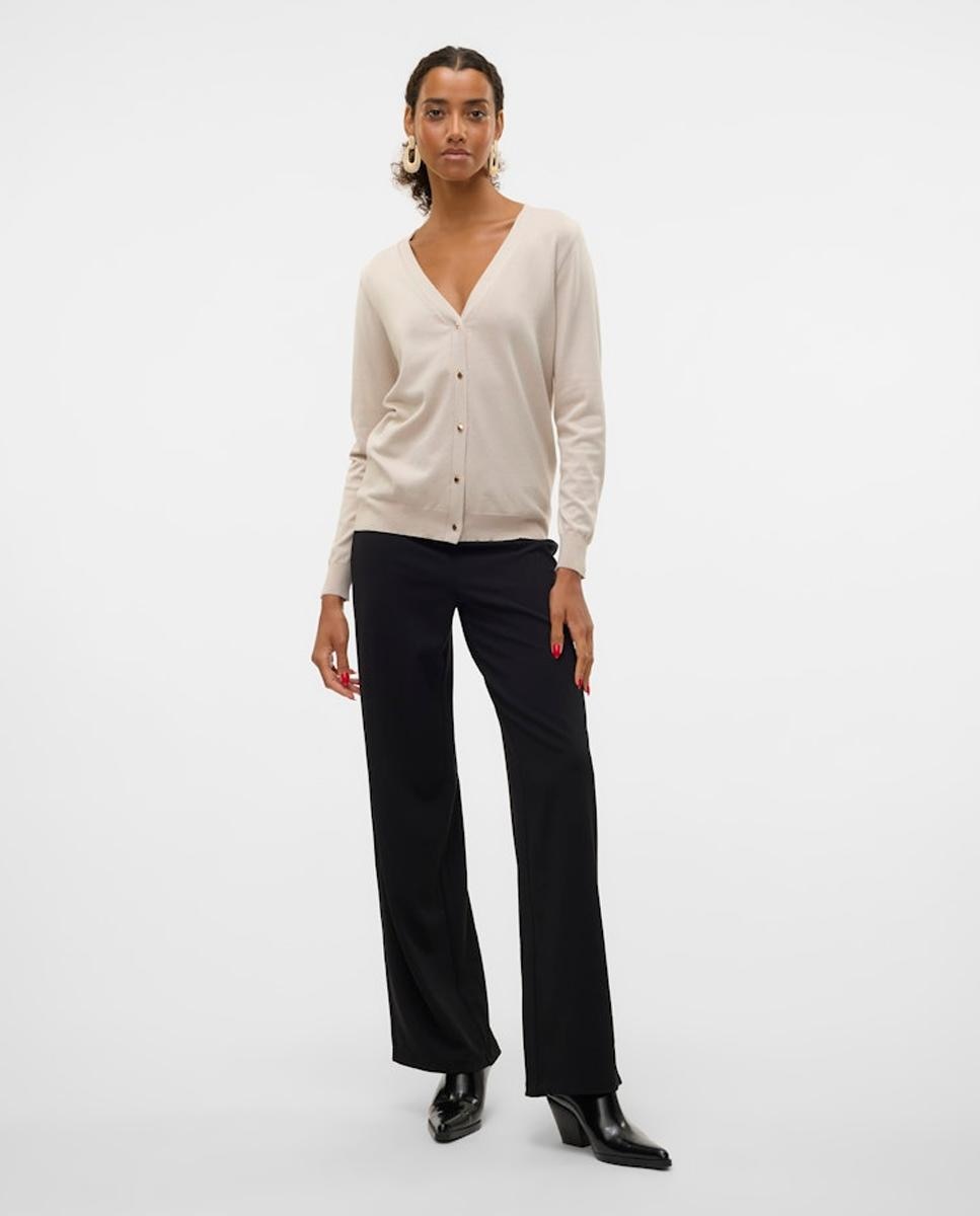 Vero Moda - Pantalón pata ancha de mujer con cintura elástica.