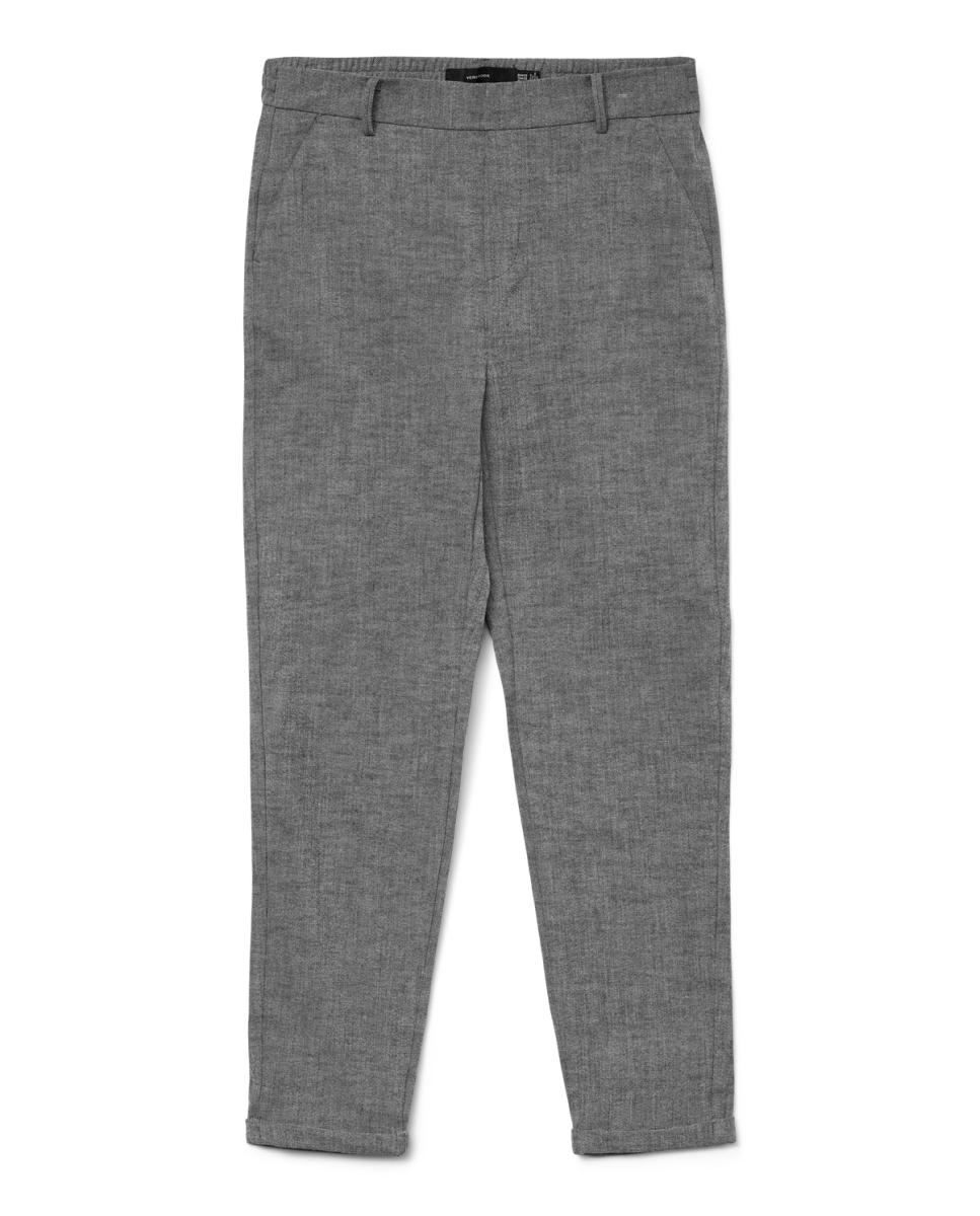 Pantalón de tela de mujer con cintura elástica - Vero Moda - Gris claro Gris claro-4