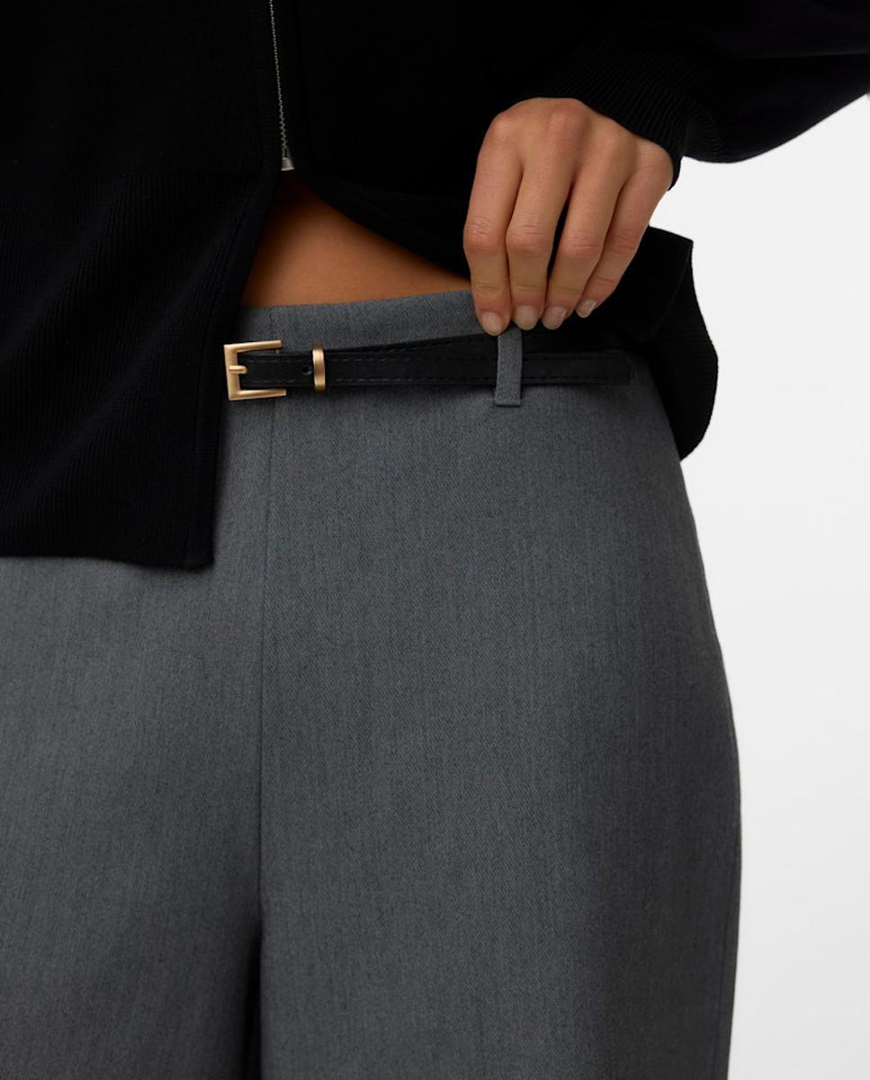 Pantalón culotte de mujer con cinturón - Vero Moda - Gris Gris-2