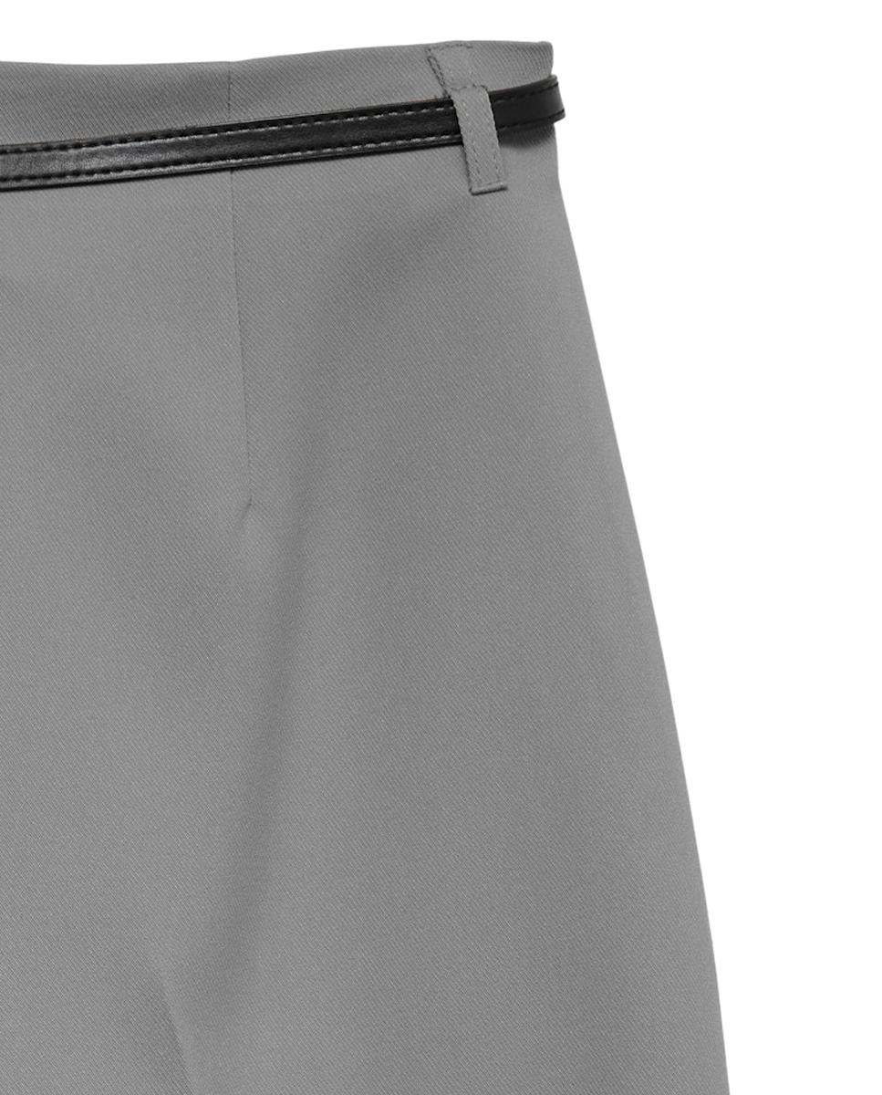 Pantalón culotte de mujer con cinturón - Vero Moda - Gris Gris-6