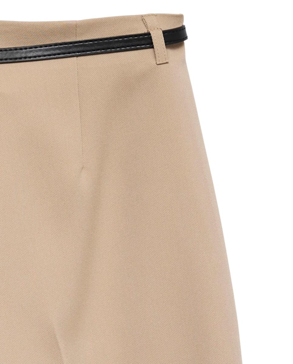 Pantalón culotte de mujer con cinturón - Vero Moda - Beige Beige-6