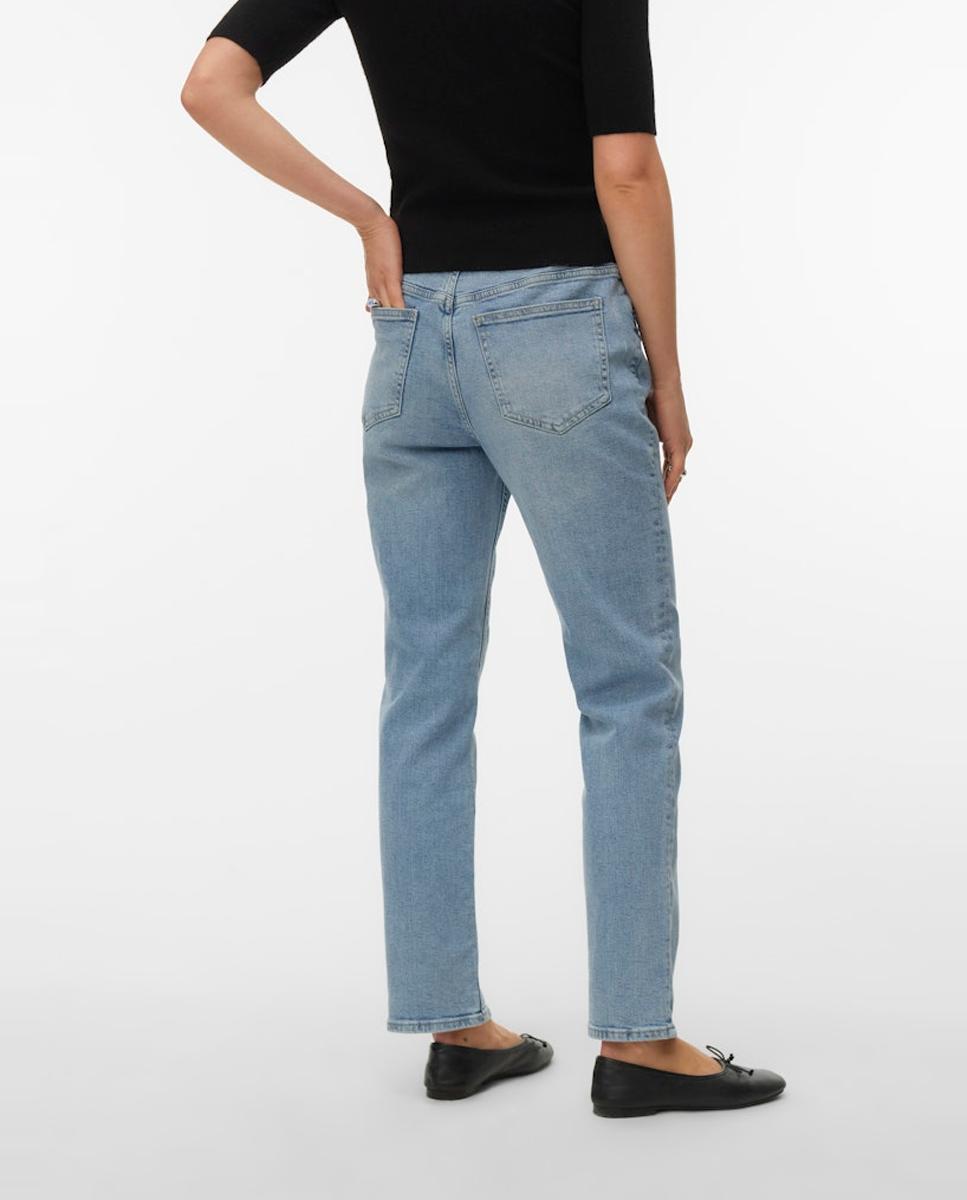 Jeans Slim com Cintura Média Azul-claro-3