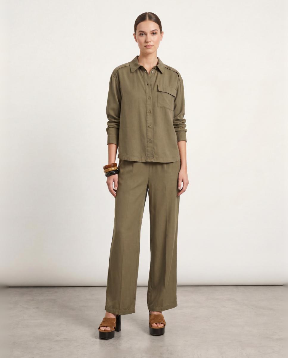 Vero Moda - Pantalón fluido de mujer con cintura elástica.