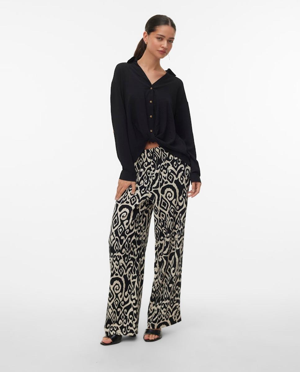 Vero Moda - Pantalón wide leg de mujer estampado.