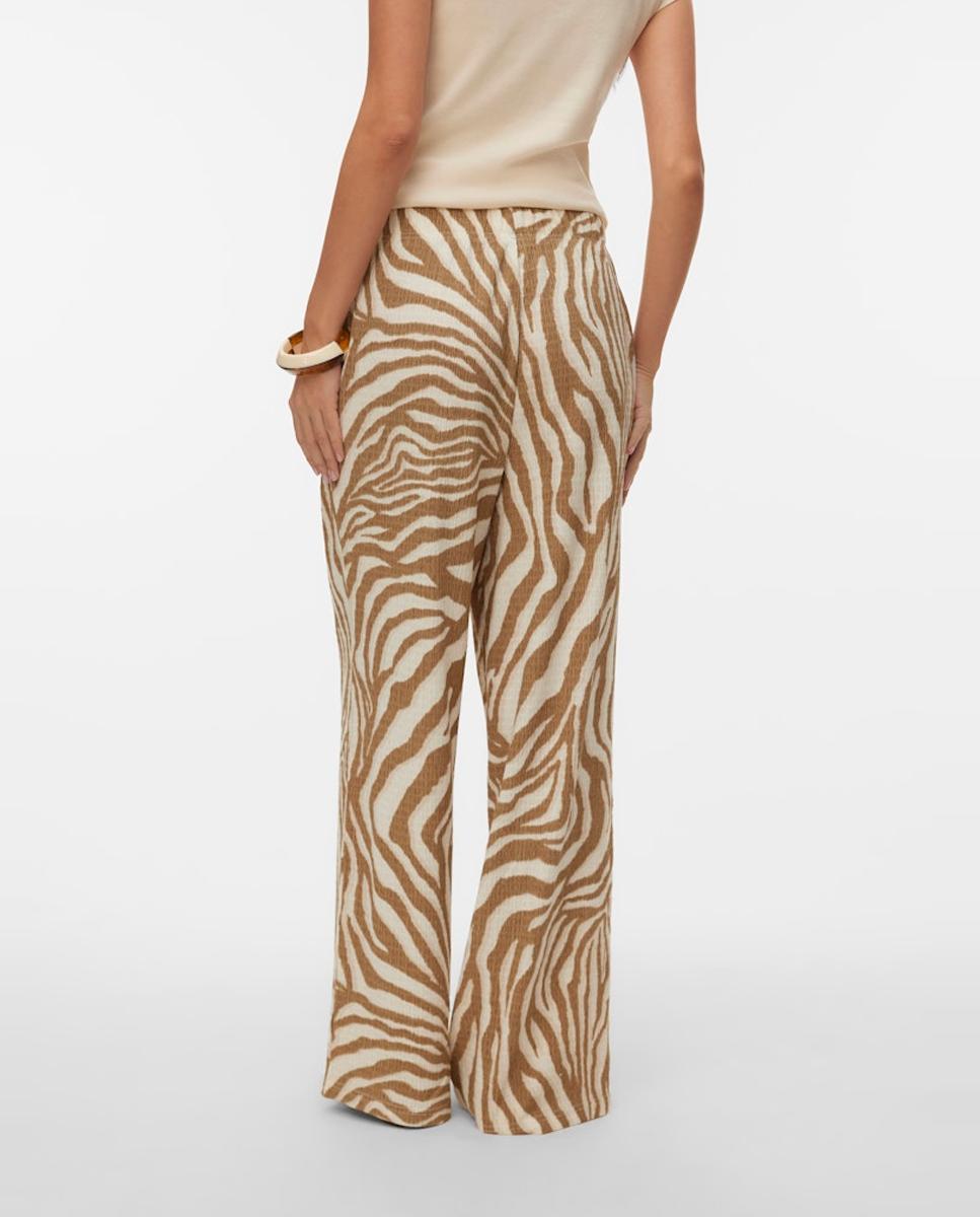 Calças Wide Leg Estampadas Camel-2
