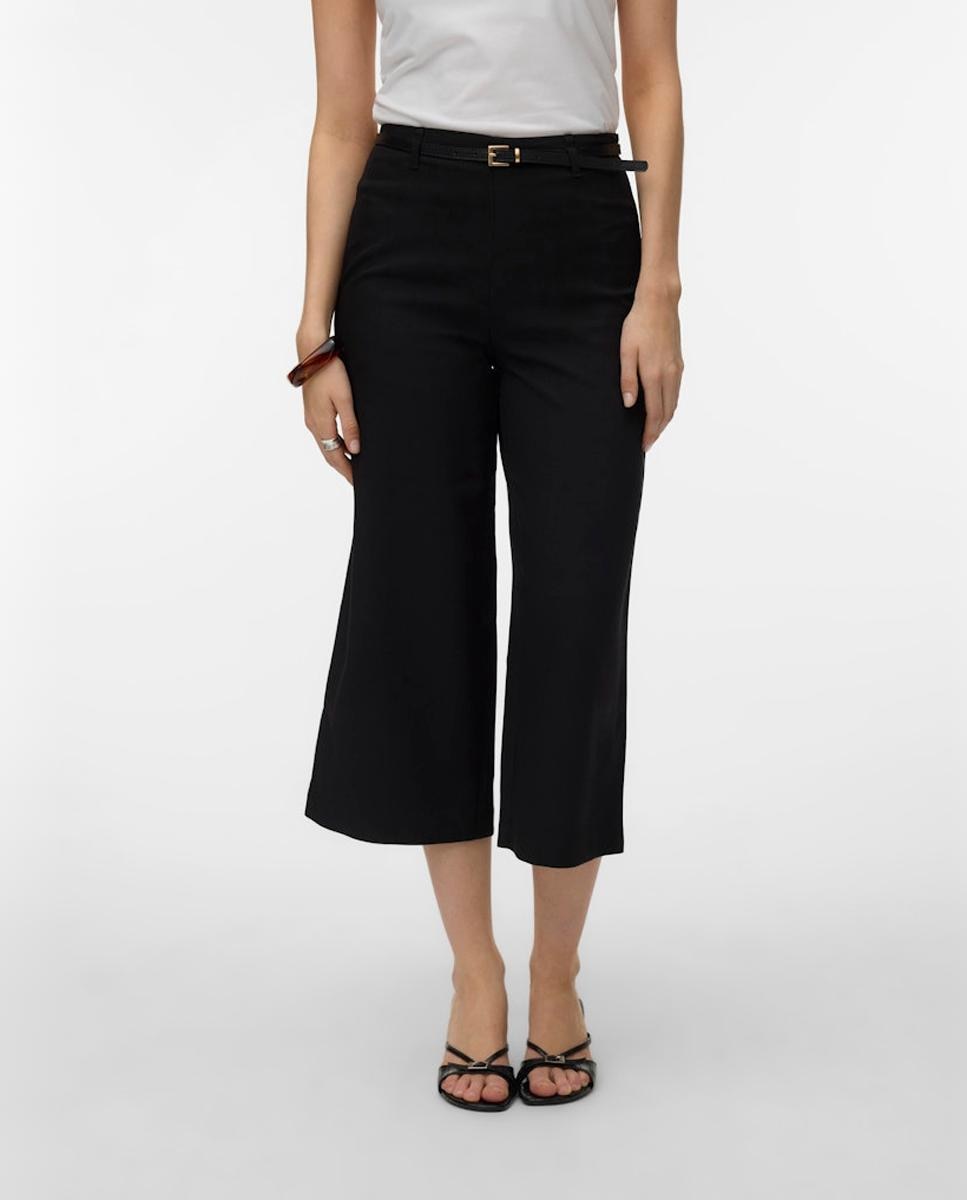 Calças Culotte com Cinto Preto-2
