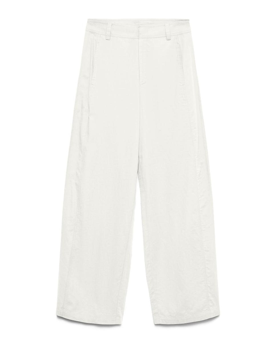 Calças Barrel com Bolsos Branco-5
